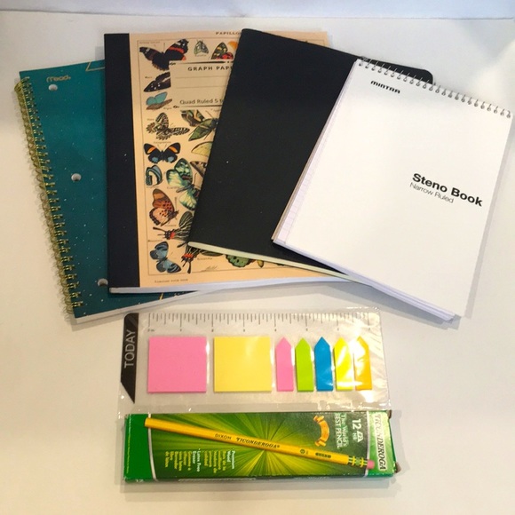 Five Star Office School Supplies Five Star Mead Steno Butterfly Notebooks Pencils Stickies